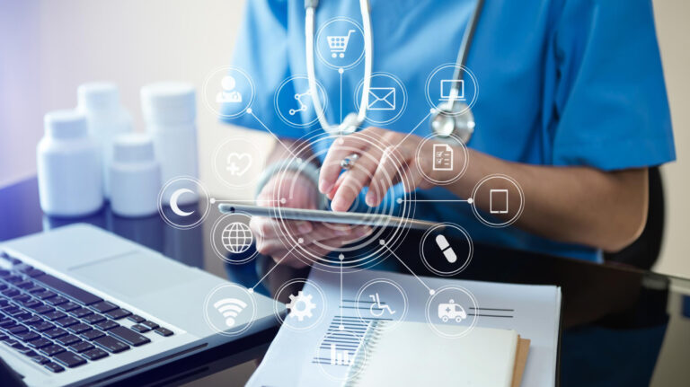 medicine-doctor-stethoscope-using-tablet-with-icon-medical-network-connection-virtual-modern-medical-technology-concept